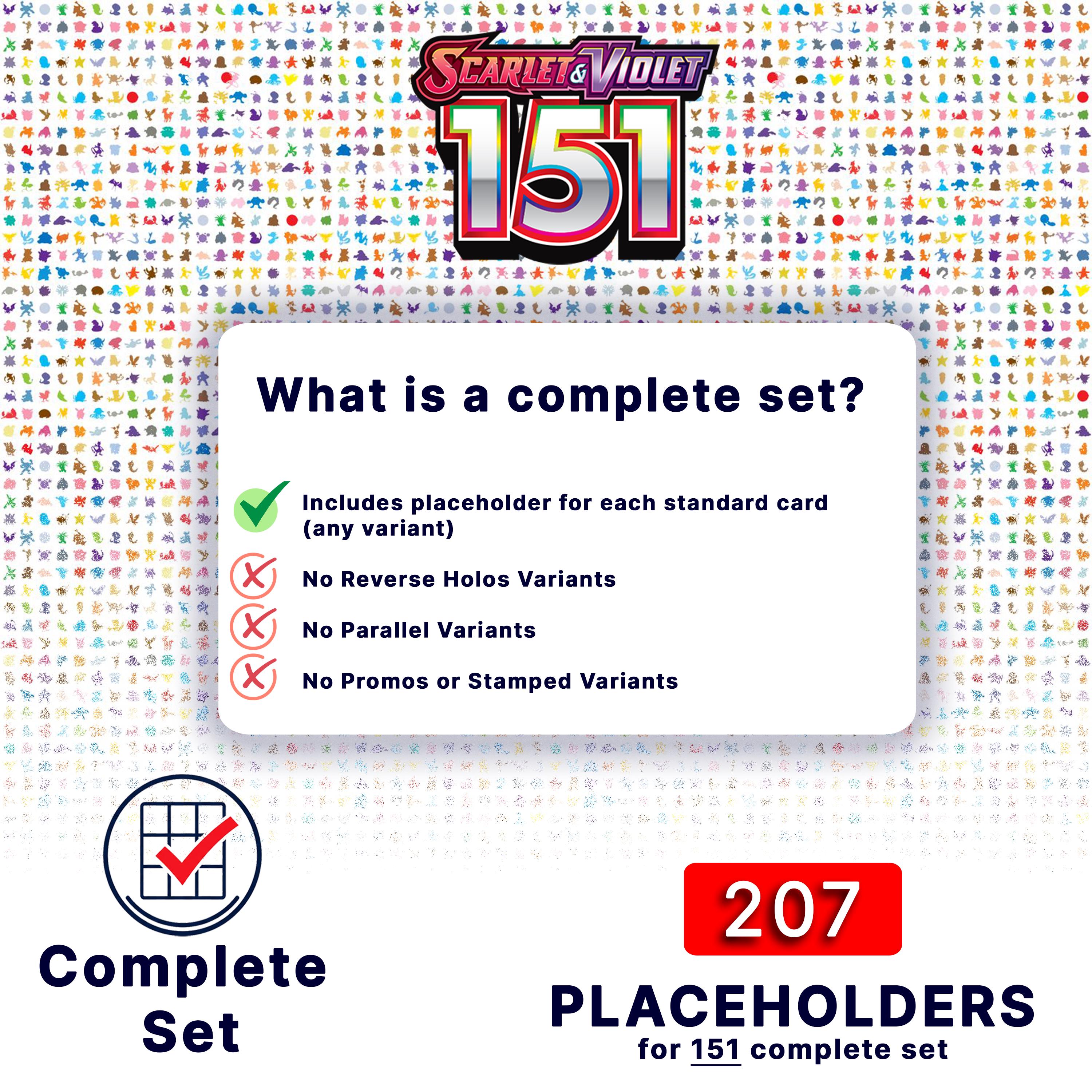 Scarlet & Violet 151 Complete Set Placeholder Kit